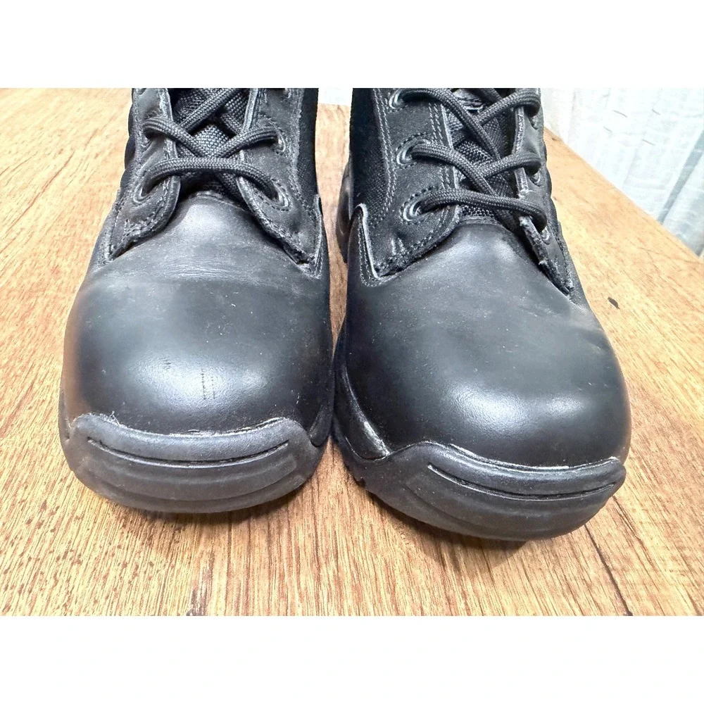 NORTIV8 Black Work Boots Men's Side Zip Lace Up Combat Tactical Size 6.5‎